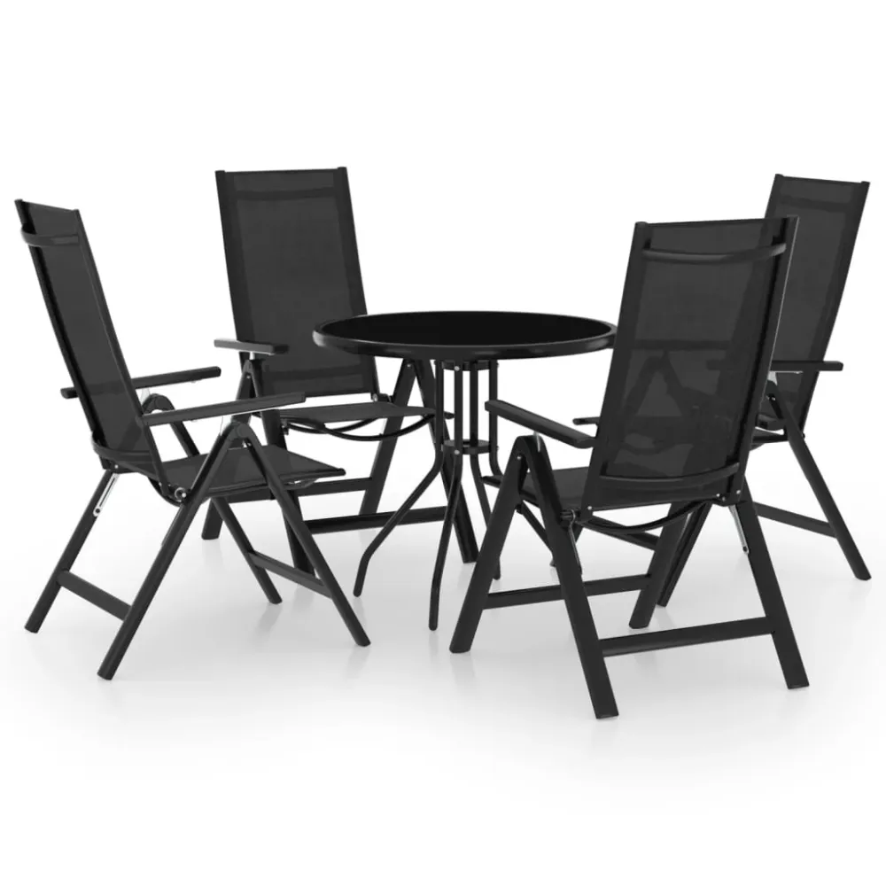 5-delige Bistroset zwart en atracietkleurig vidaXL