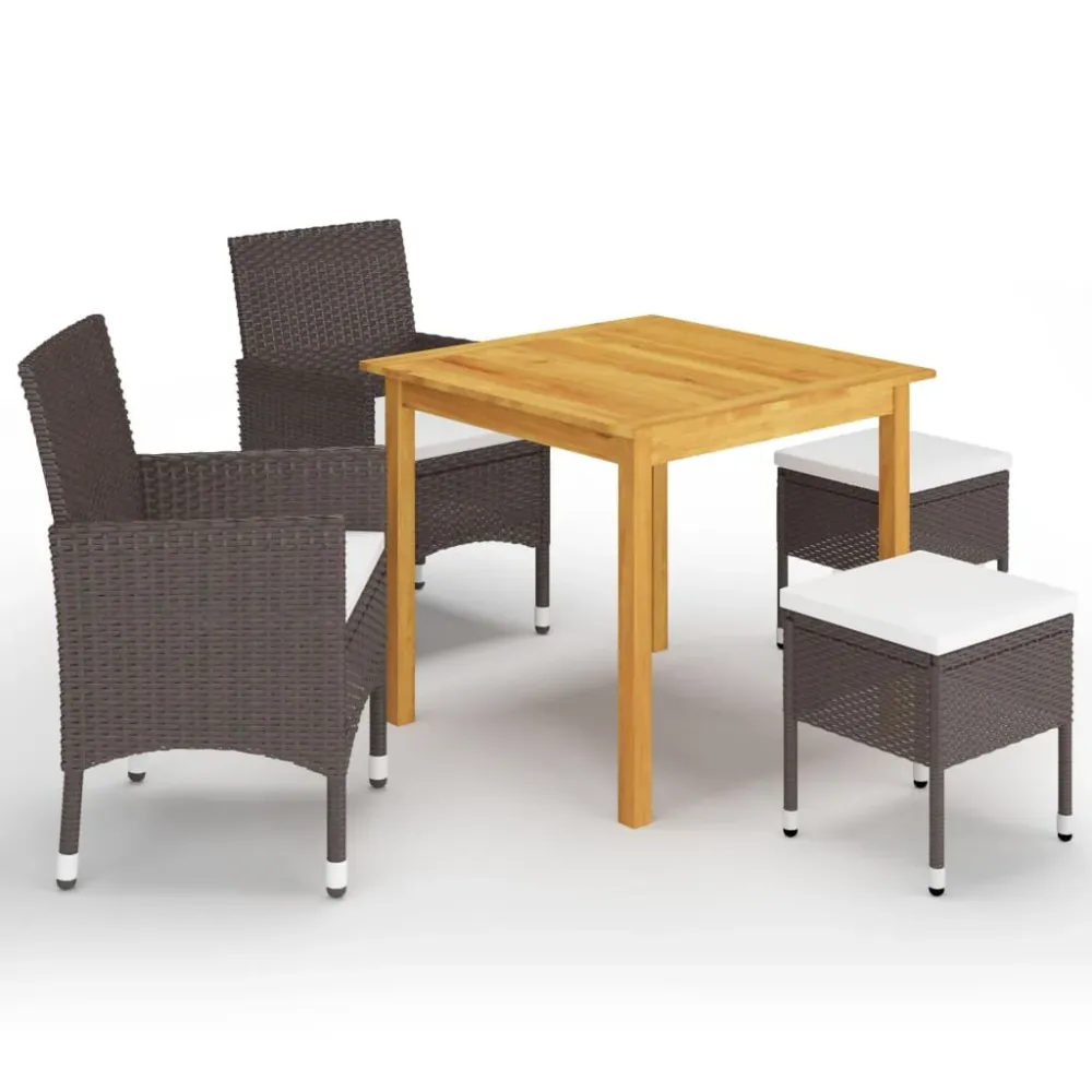 5-delige Tuinset bruin vidaXL