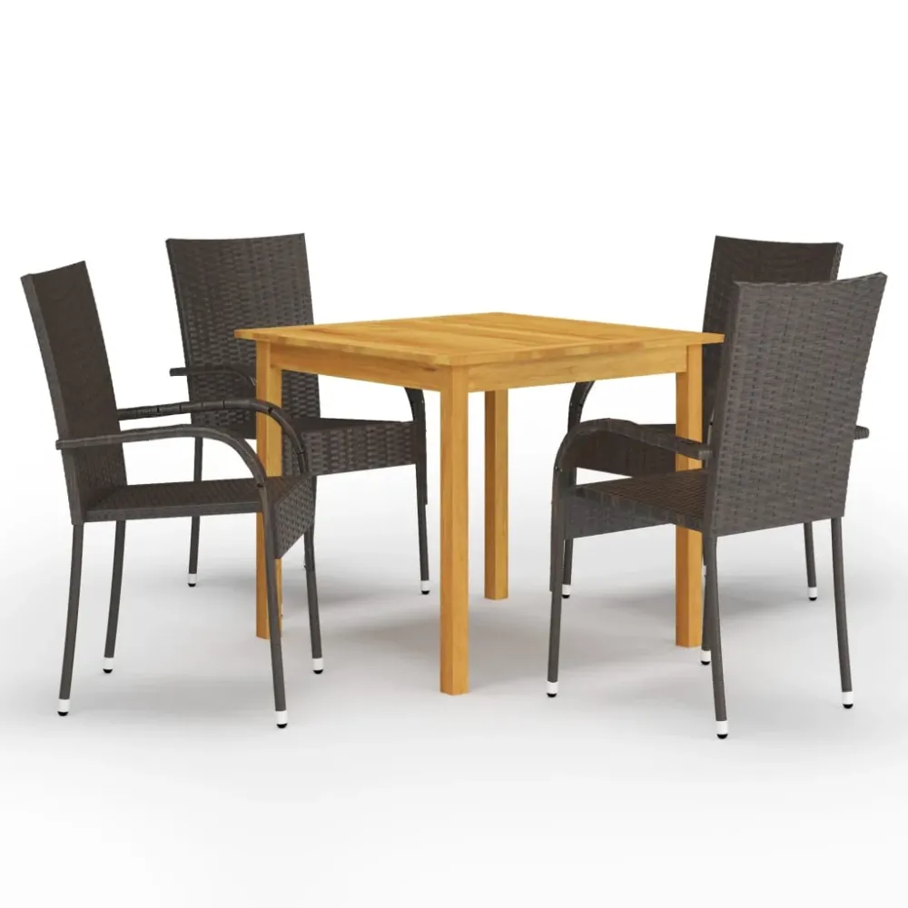 5-delige Tuinset bruin vidaXL