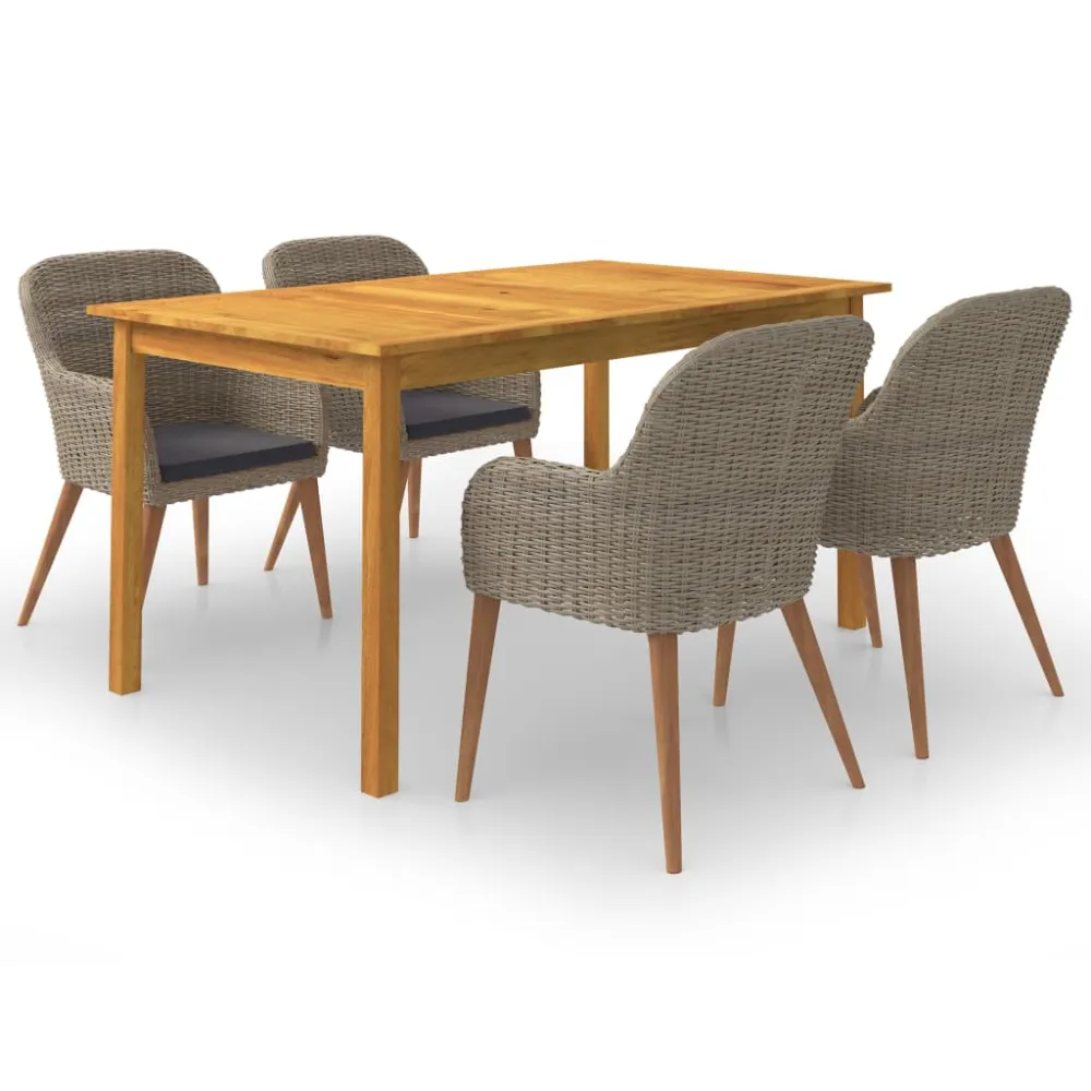 5-delige Tuinset bruin vidaXL