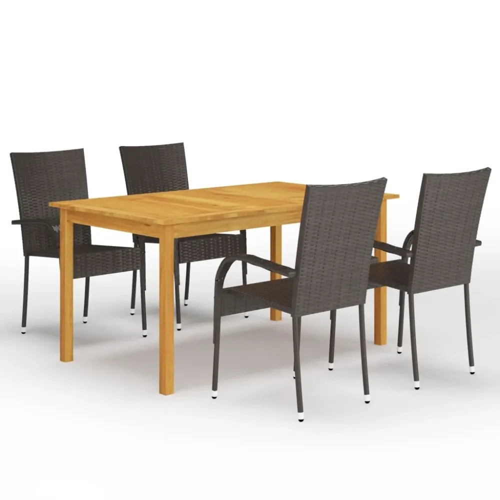 5-delige Tuinset bruin vidaXL