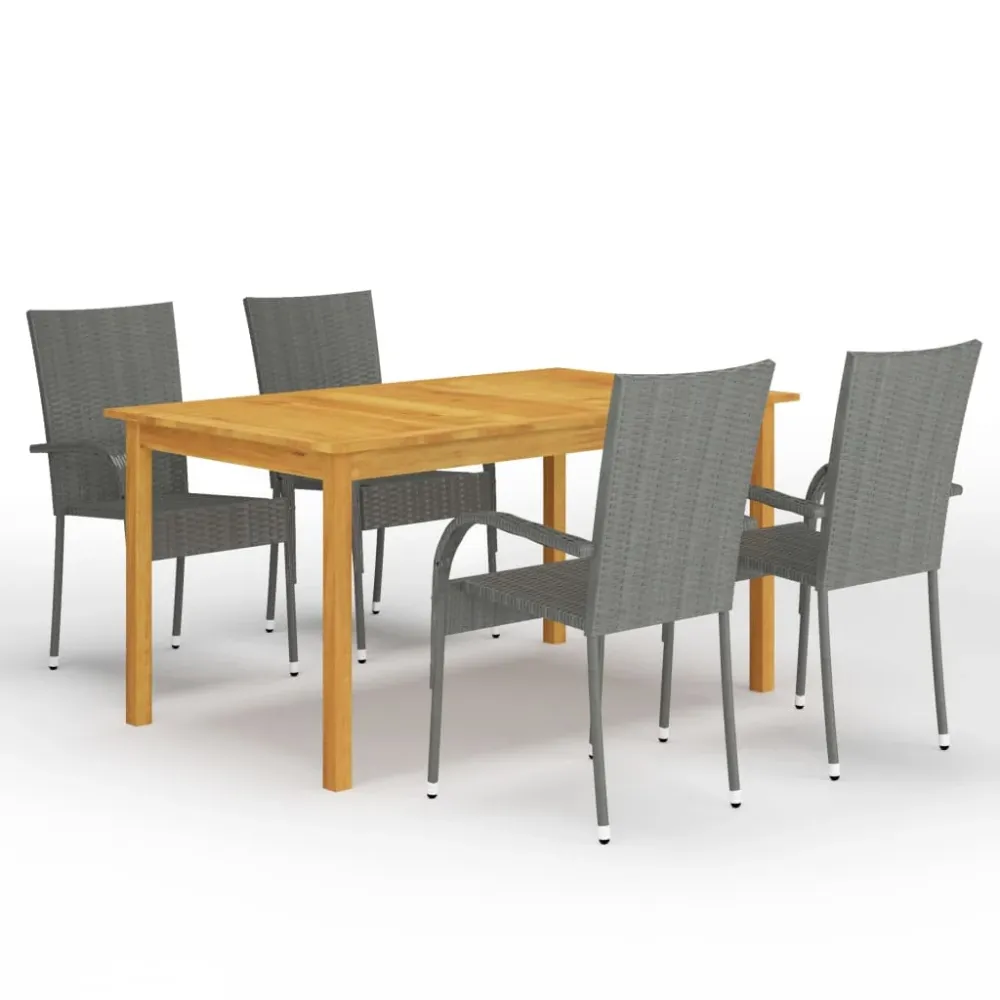 5-delige Tuinset grijs vidaXL