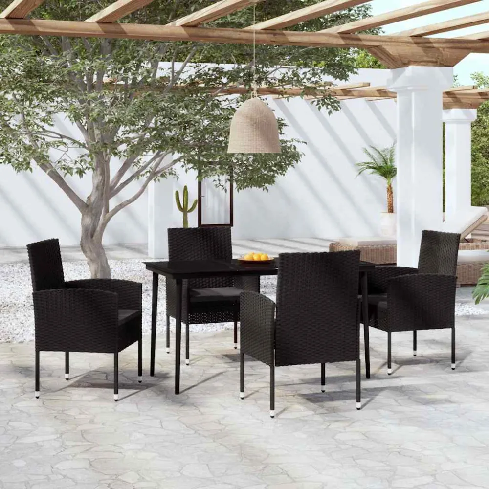 5-delige Tuinset zwart vidaXL
