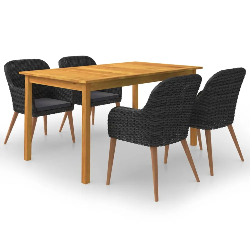 5-delige Tuinset zwart vidaXL