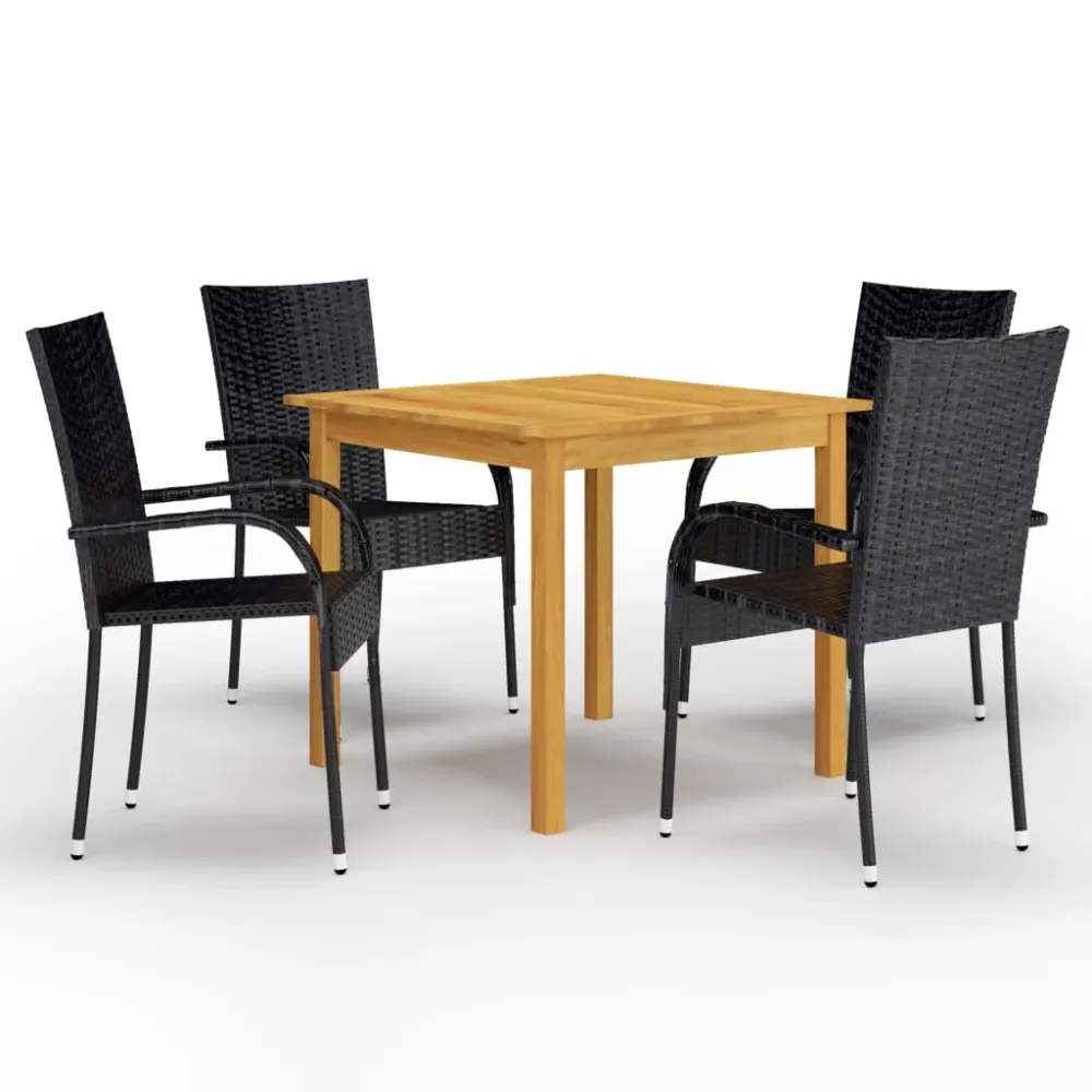 5-delige Tuinset zwart vidaXL