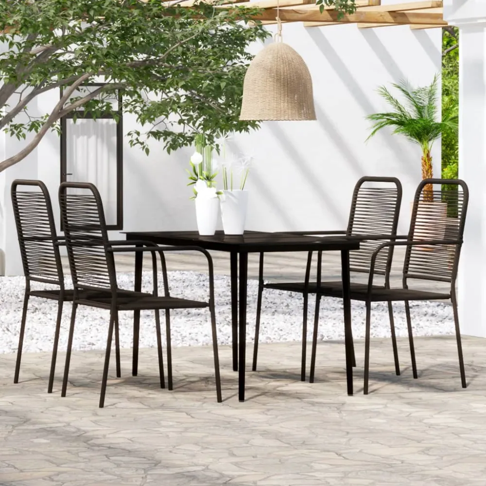 5-delige Tuinset zwart vidaXL