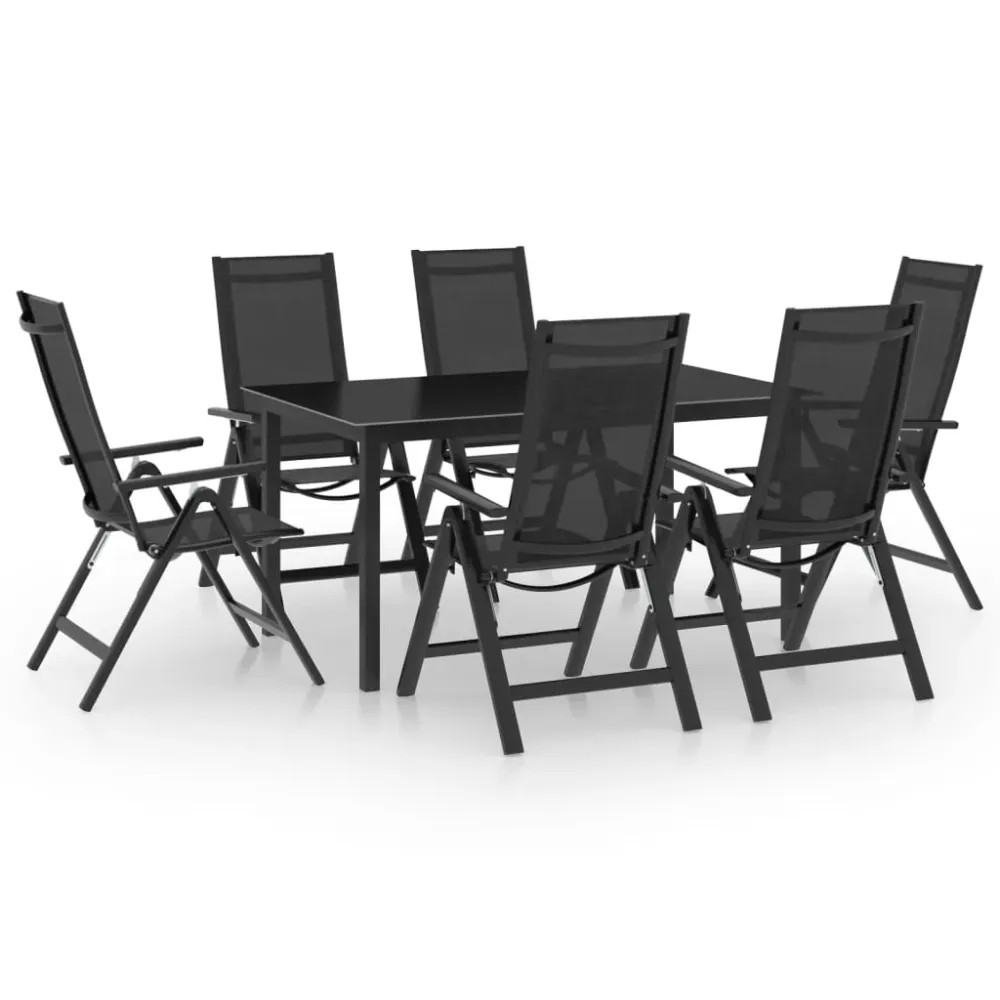 7-delige Tuinset aluminium antracietkleurig vidaXL