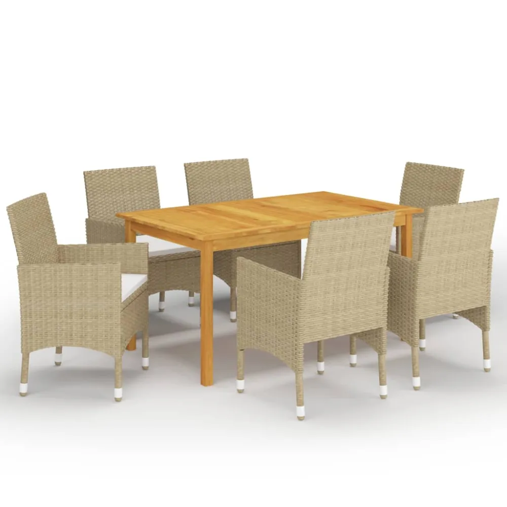 7-delige Tuinset beige vidaXL