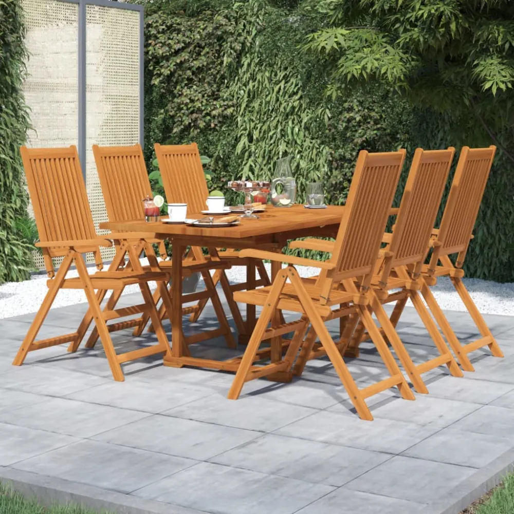 7-delige Tuinset massief acaciahout 120-170 cm vidaXL