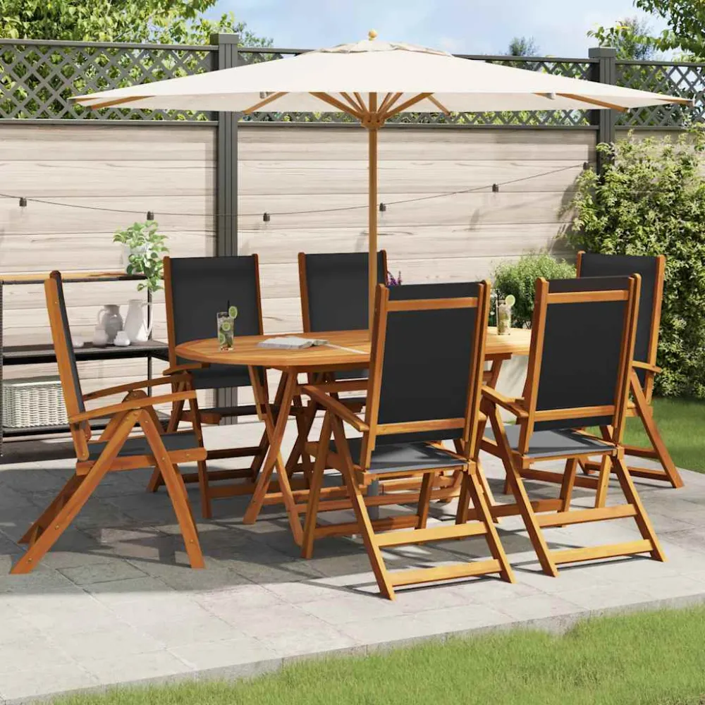 7-delige Tuinset massief acaciahout vidaXL