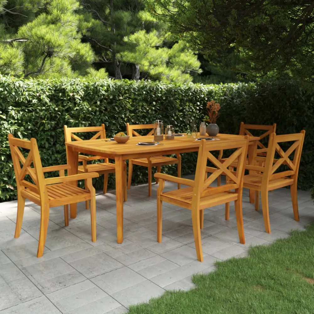 7-delige Tuinset massief acaciahout vidaXL