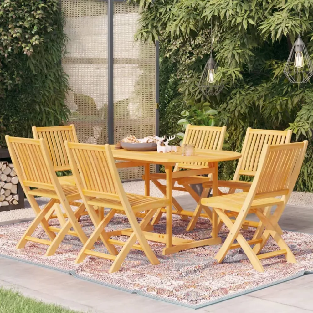 7-delige Tuinset massief teakhout vidaXL