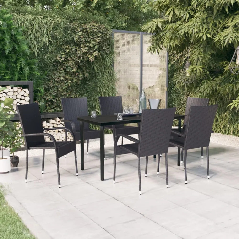 7-delige Tuinset zwart vidaXL