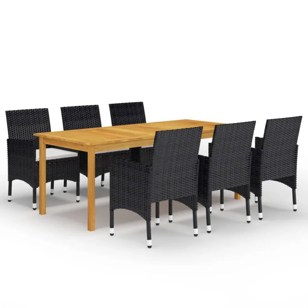 7-delige Tuinset zwart vidaXL