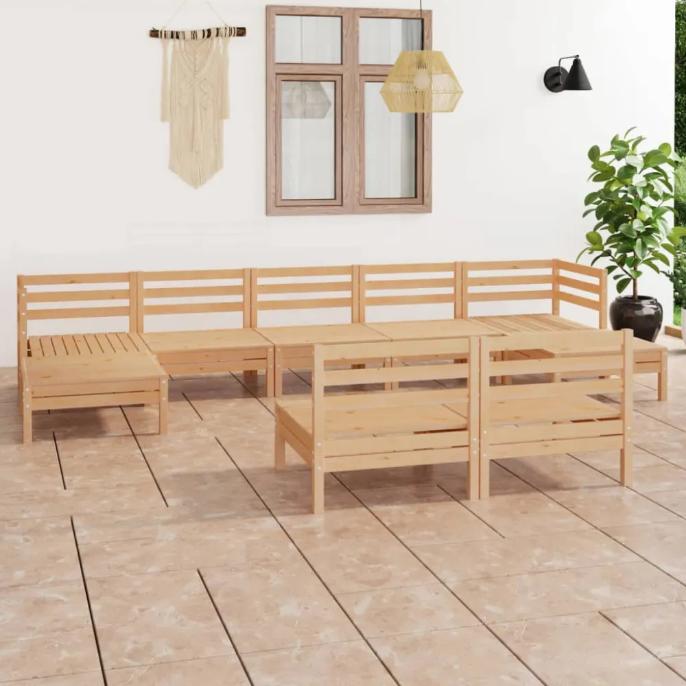 9-delige Loungeset massief grenenhout vidaXL