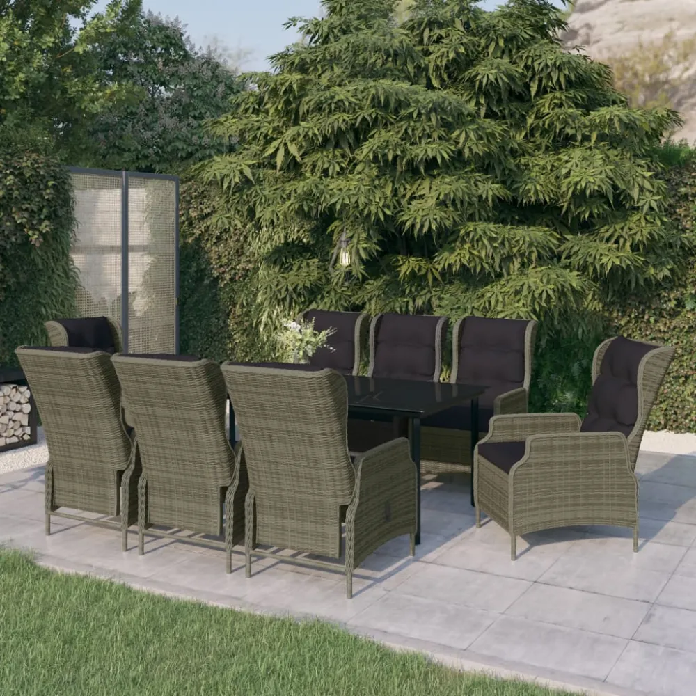 9-delige Tuinset bruin vidaXL