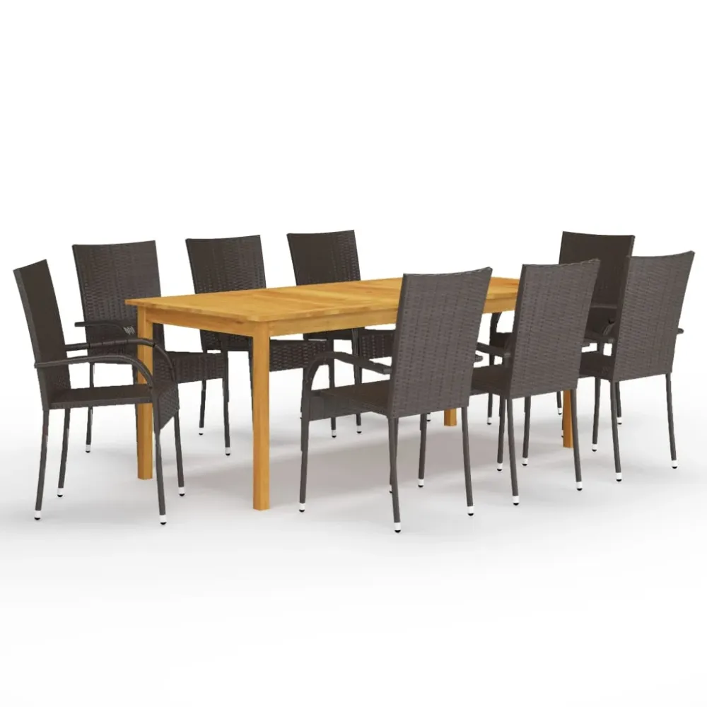 9-delige Tuinset bruin vidaXL