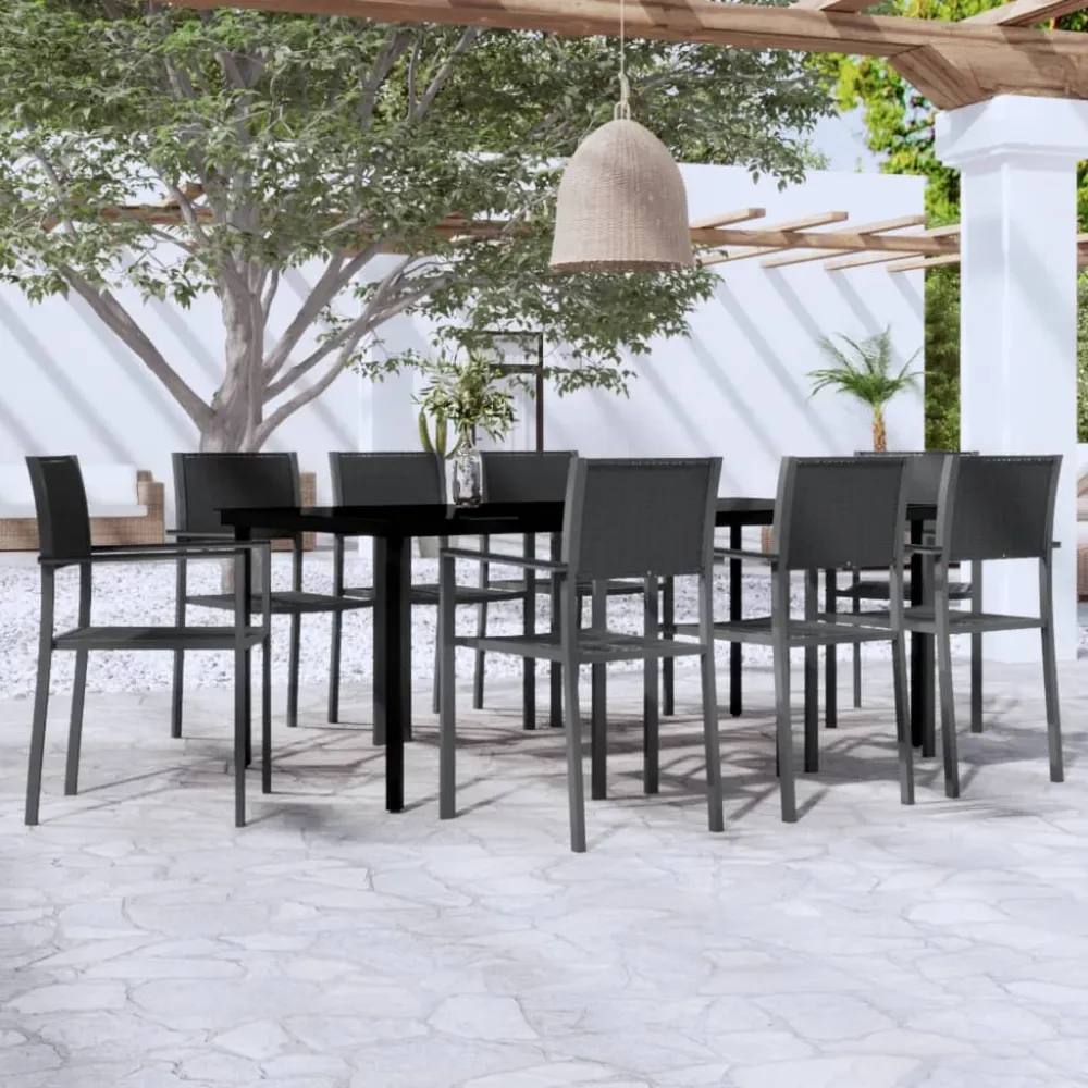 9-delige Tuinset zwart vidaXL
