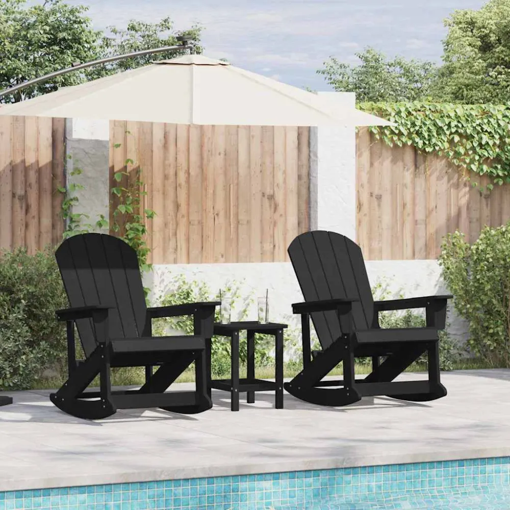 Adirondack Schommeltjes 2 pcs Zwart HDPE vidaXL