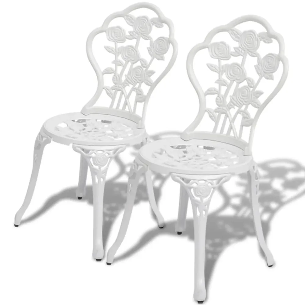 Bistrostoelen 2 st gietaluminium wit vidaXL
