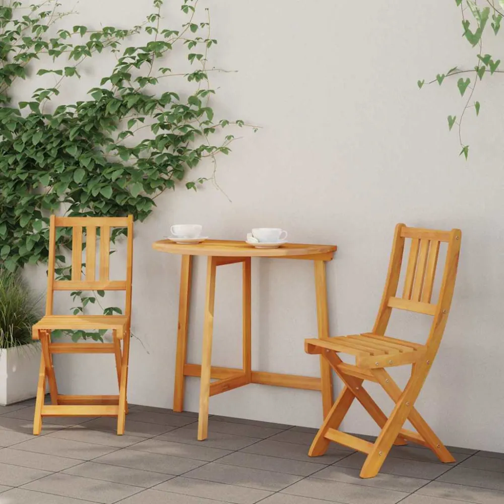 Bistrostoelen voor buiten met kussen 2 pcs Massief Acaciahout vidaXL