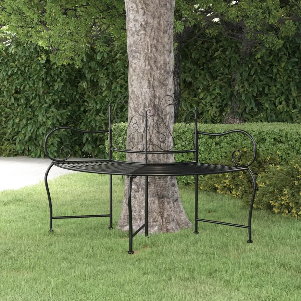 Boombank 150 cm staal zwart vidaXL