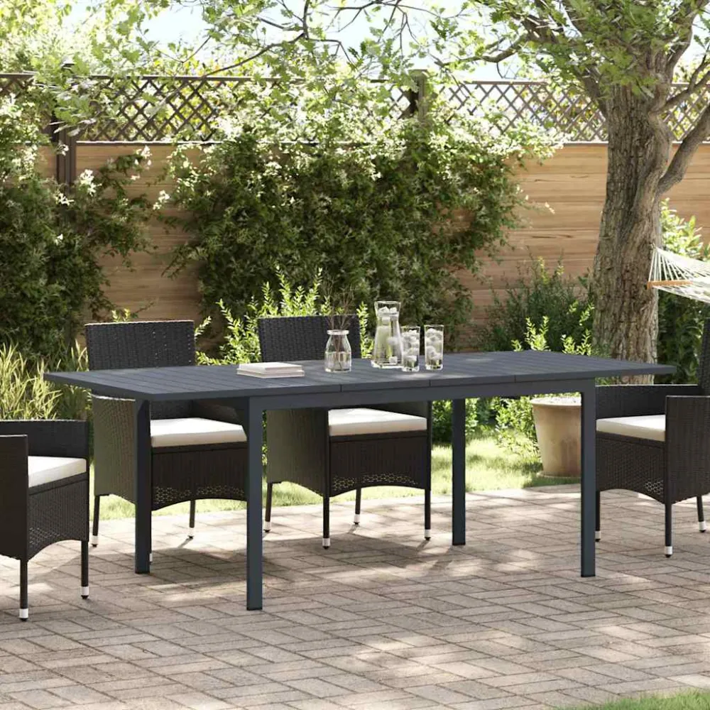 Buiten Eettafel 2 pcs Antraciet 210 x 90 x 73 cm Staal vidaXL