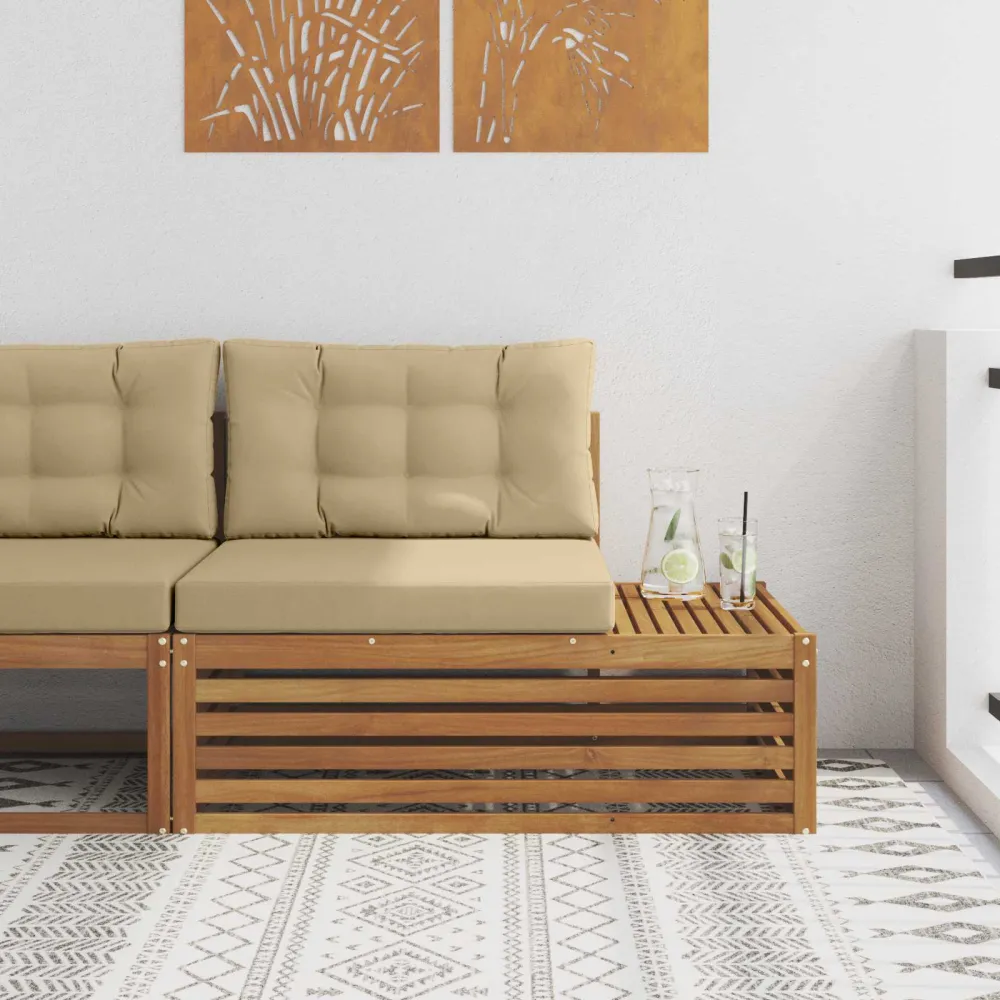 Buiten Eindbank 3 Stuk Natuurlijk en Beige 115 x 83 x 73 cm vidaXL