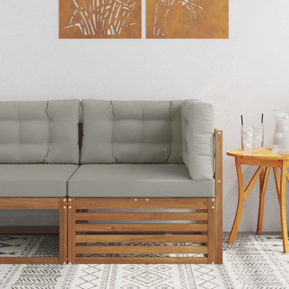 Buiten Hoek Sofa Massief Acaciahout Naturel vidaXL