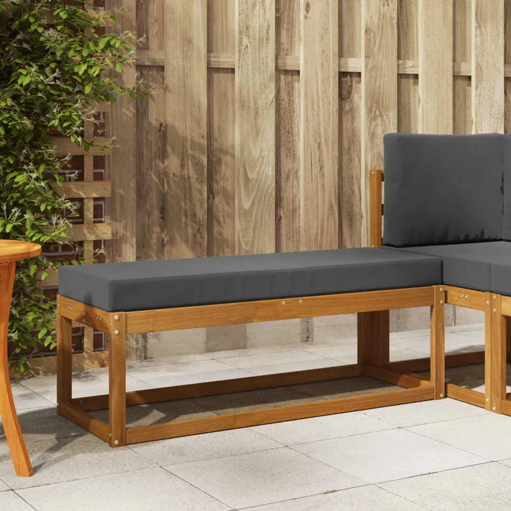 Buiten Krukbank Natuurlijk en Antraciet 115 x 43 x 45 cm vidaXL