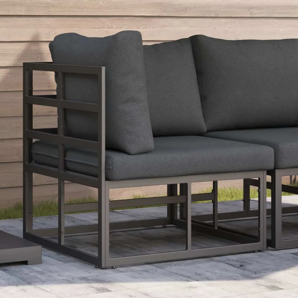 Buitenmeubilair Zwart en Anthraciet 71,5 x 71,5 x 71 cm Metaal vidaXL