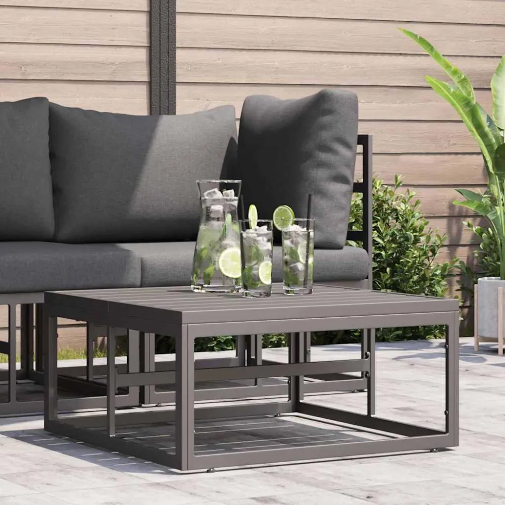Buitenmeubilair Zwart 70 x 70 x 32 cm Metaal vidaXL