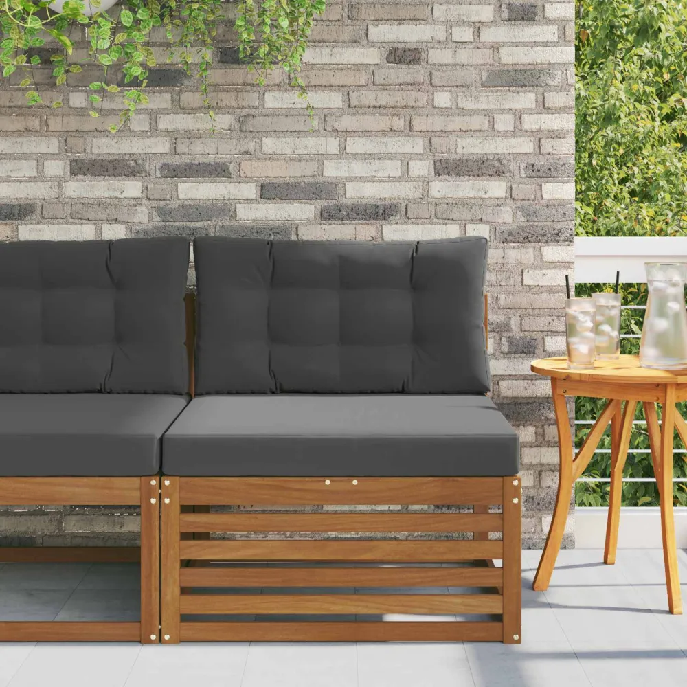 Buitenzitmiddelsofa Massief Acaciahout Naturel vidaXL