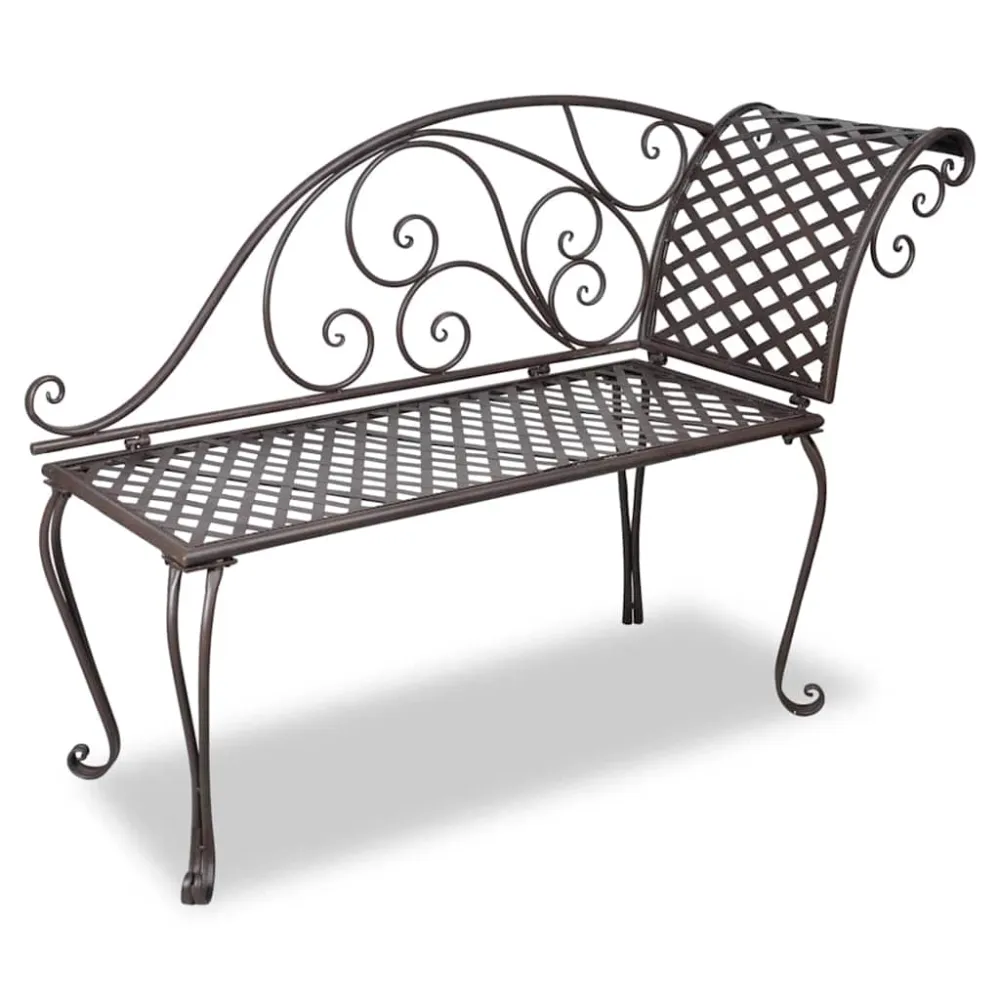 Chaise longue 128 cm staal antiekbruin vidaXL
