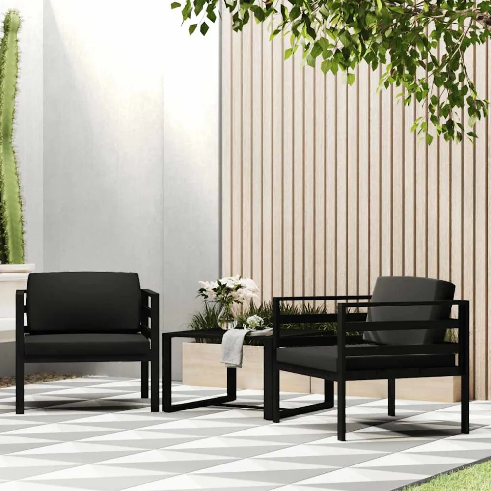 Eenzitsbank met kussens aluminium antracietkleurig vidaXL