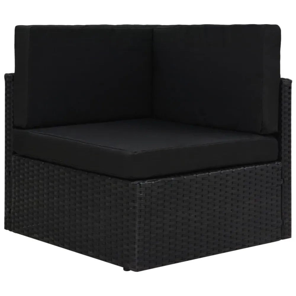 Hoekbank sectioneel poly rattan zwart vidaXL