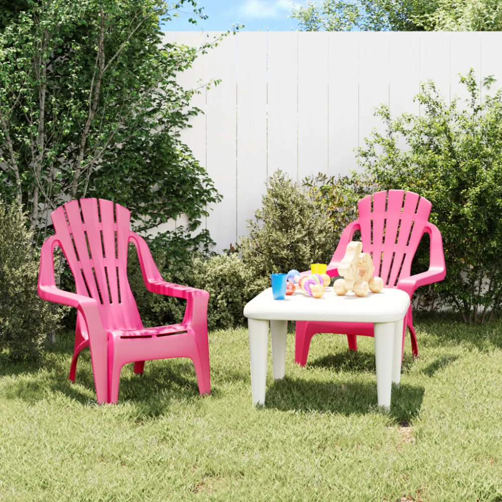 Kindertuinstoelen 2 st hout-look 37x34x44 cm polypropeen roze vidaXL