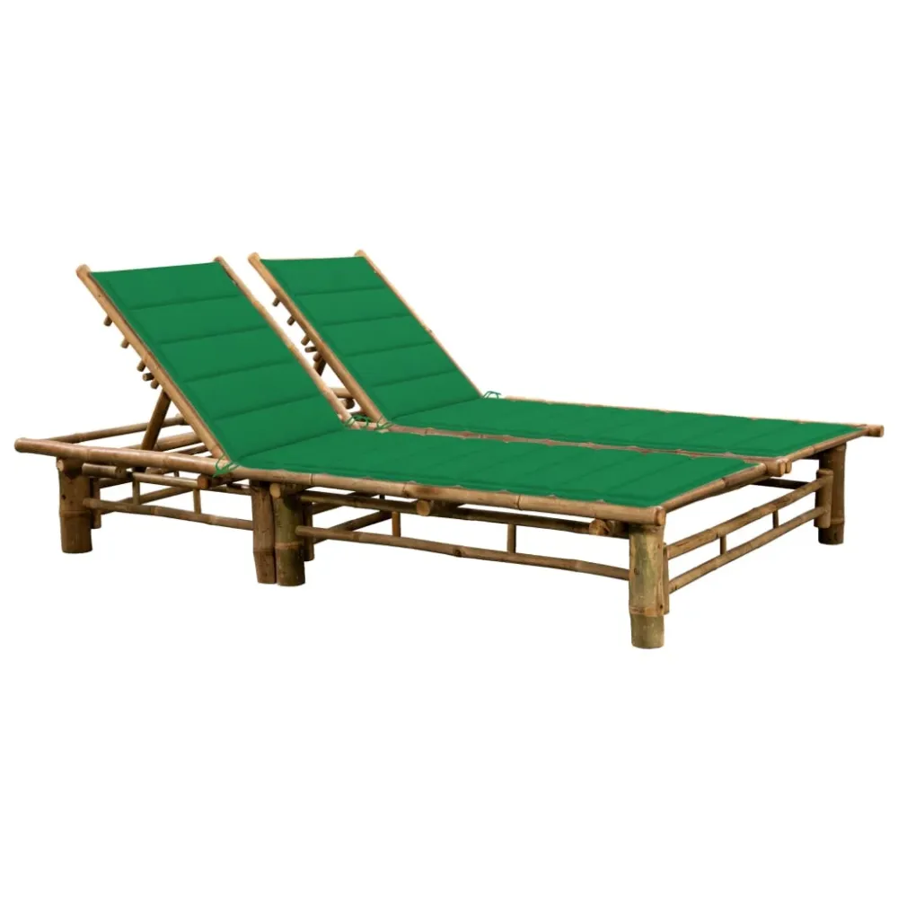 Ligbed 2-persoons met kussens bamboe vidaXL