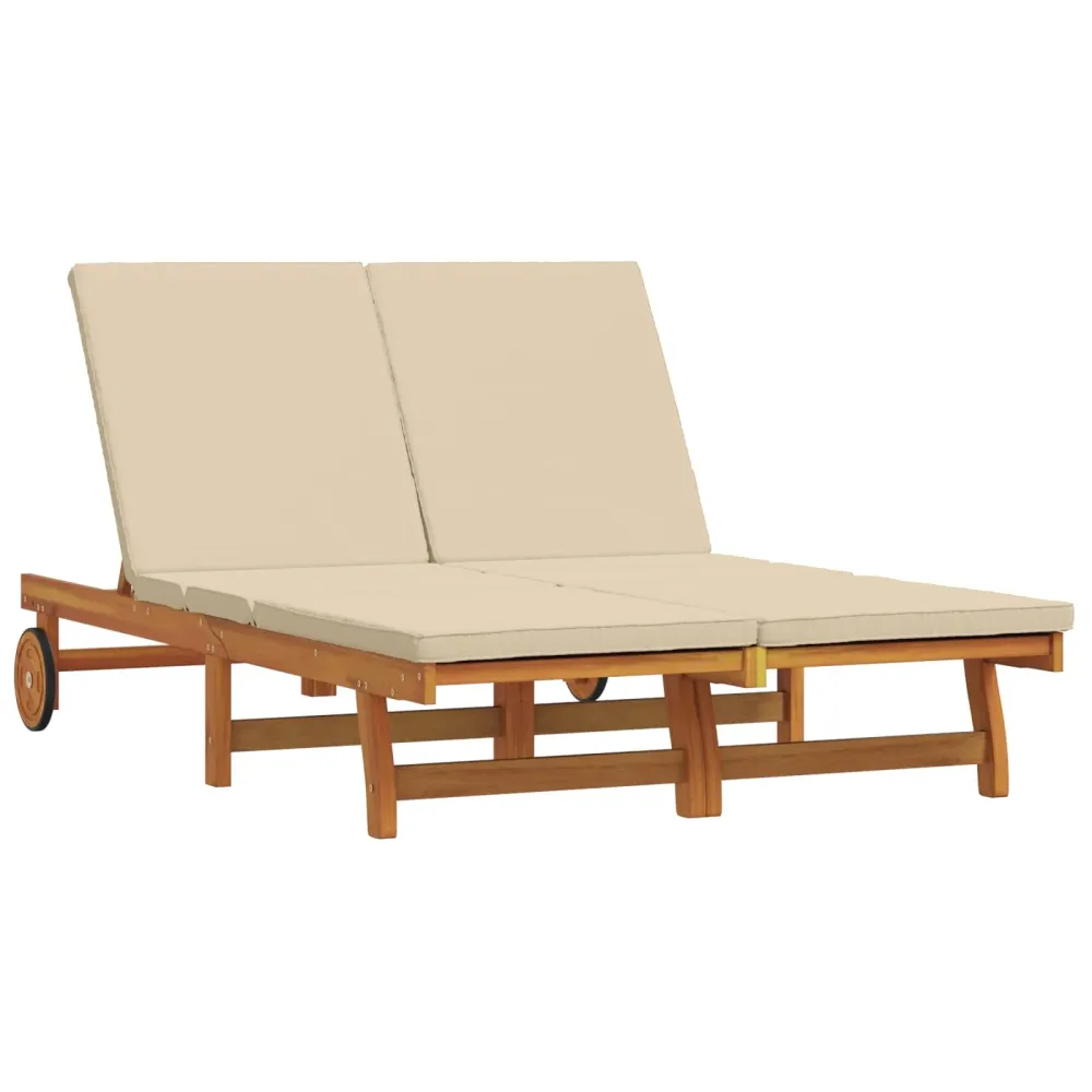 Ligstoel Bruin 125 x 200 x 84 cm Massief Acaciahout vidaXL