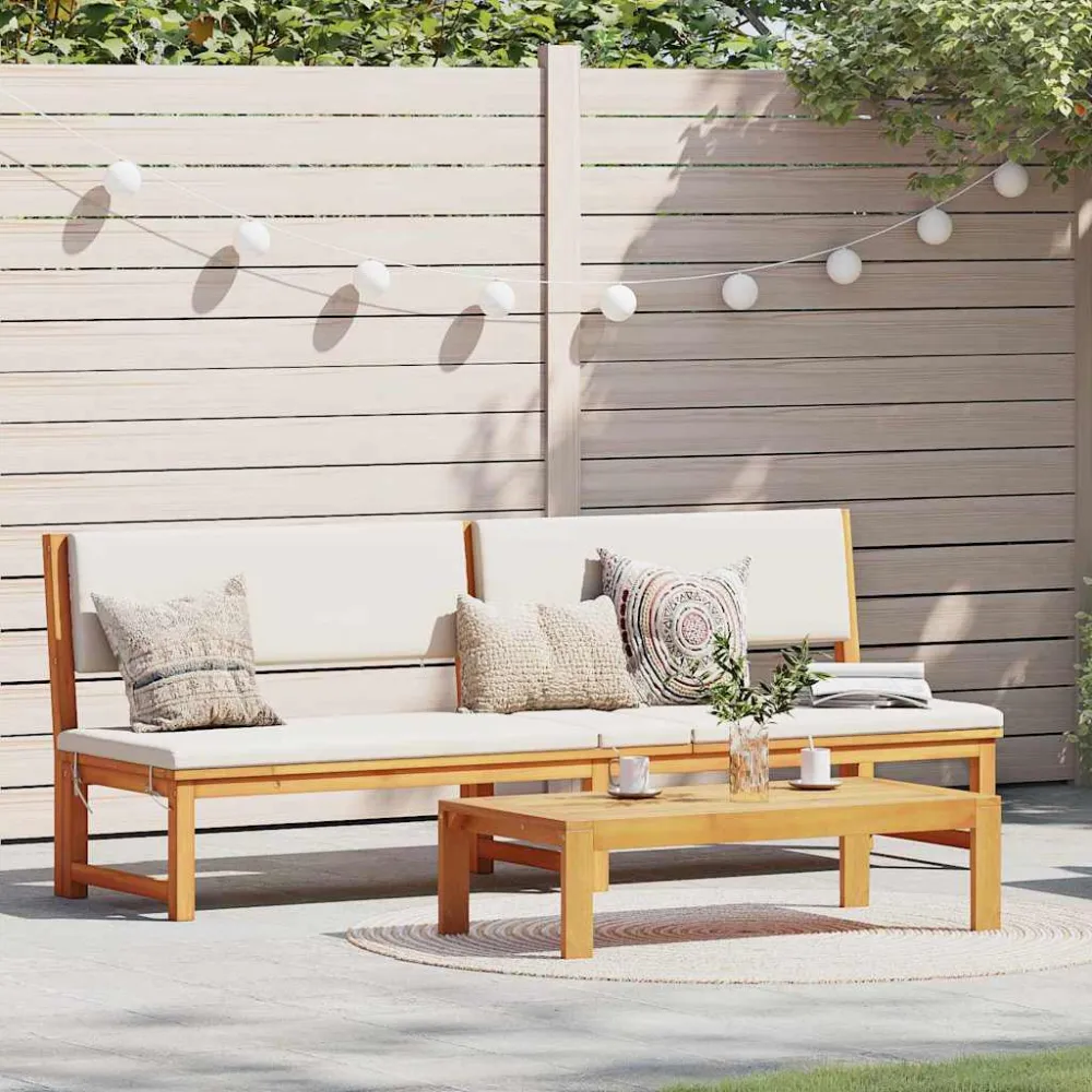 Ligstoel Olie naturel 200 x 57 x 75cm Massief acaciahout vidaXL