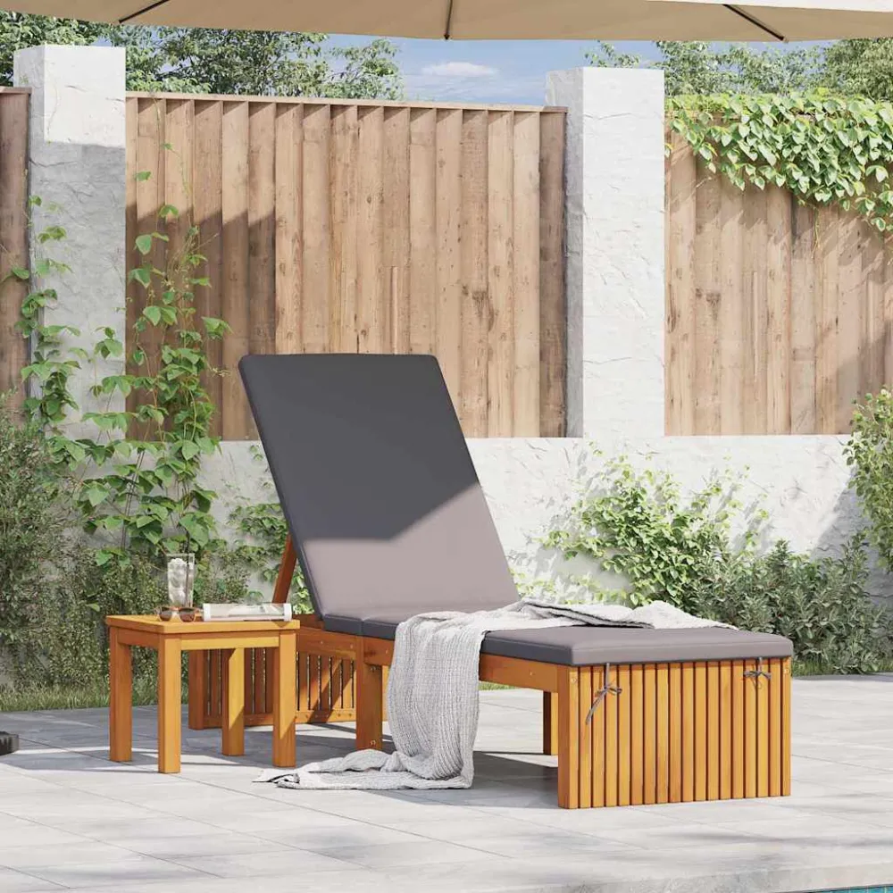 Ligstoel Olie naturel 200 x 55 x 94 cm Massief acaciahout vidaXL