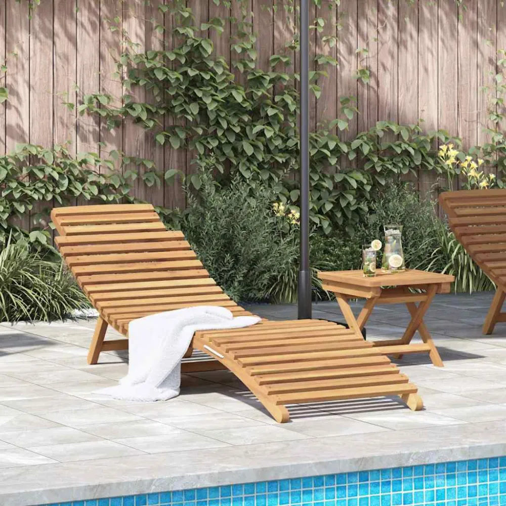 Ligstoel 2 pcs Bruin 198 x 55 x 58,5 cm Massief Teakhout vidaXL