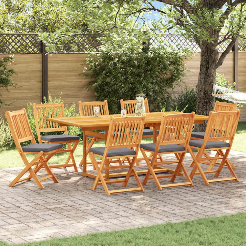 Opvouwbare stoel met kussen 8 pcs Grijs 49 x 57,5 x 92cm vidaXL
