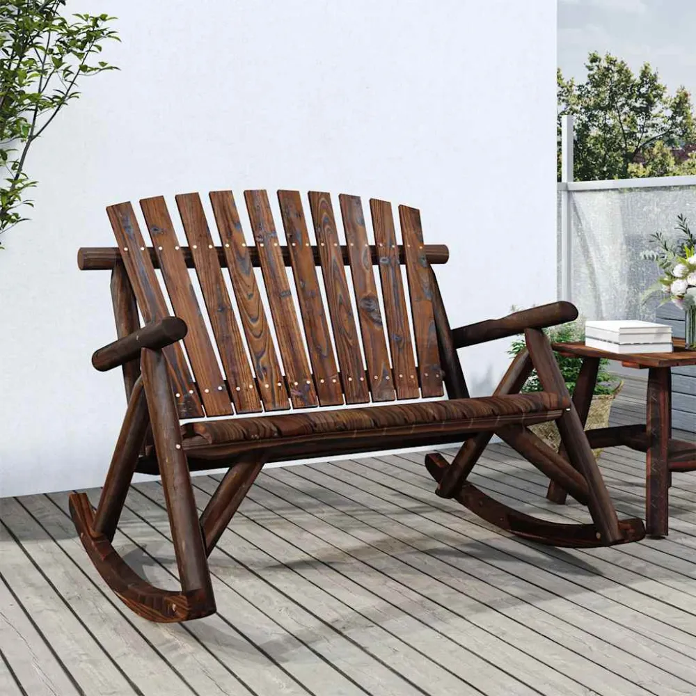 Schommelbank 2-zits 123x96x102 cm massief vurenhout vidaXL