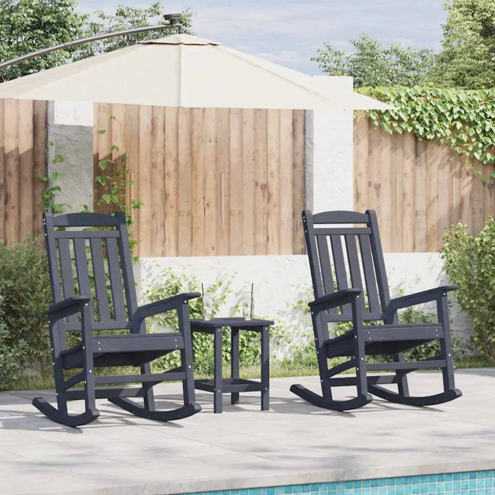 Schommelstoel 2 pcs Marineblauw 92 x 70 x 108 cm Polyetheen vidaXL
