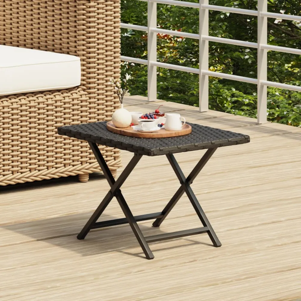 Tafel inklapbaar 45x35x32 cm poly rattan zwart vidaXL
