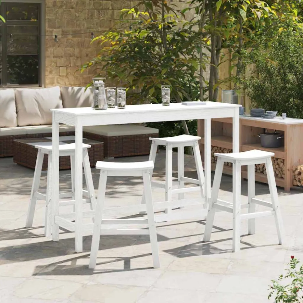 Tuin Bar Set 4 pcs Wit HDPE vidaXL