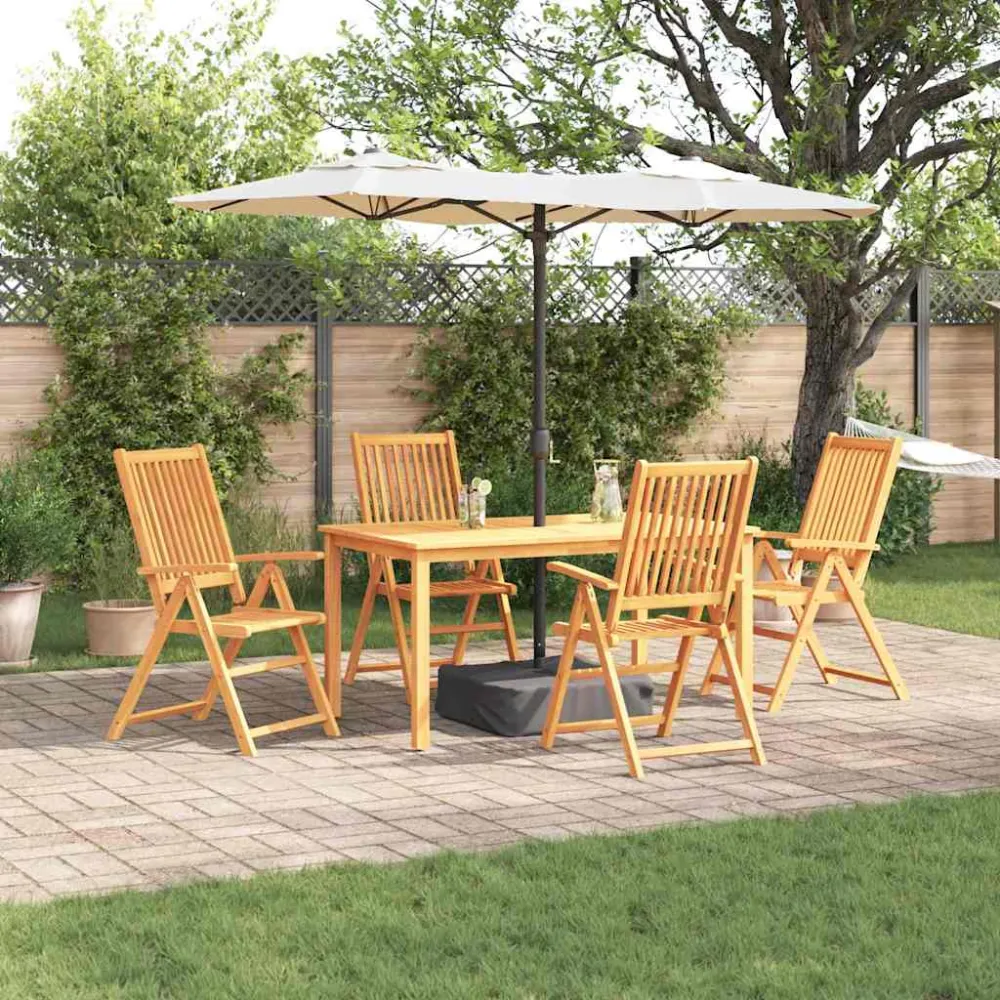 Tuin eettafelset 5 pcs Bruin Massief Acaciahout vidaXL
