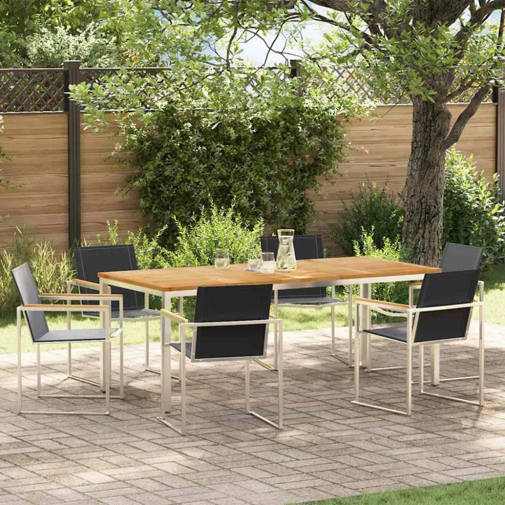 Tuin eettafelset 7 pcs Bruin Massief Teakhout vidaXL