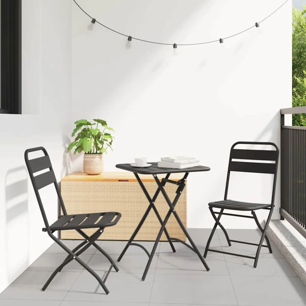 Tuin Opvouwbare Stoel 2 pcs Antraciet 42 x 52 x 82 cm vidaXL